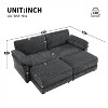 CIPACHO Free Combination Modular Convertible Sectional Sofa Bed Set, 4 Seat Upholstered Sleeper Corner Couch, Deep-Seat Loveseat with Ottoman,Colors - 2 of 4
