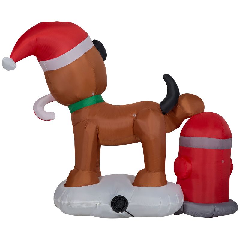 Gemmy Christmas Inflatable Tinkle Tidings with Puppy and Fire Hydrant, 3 ft Tall, Multi, 4 of 7