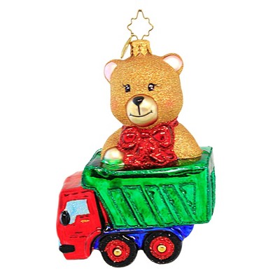 Christopher Radko 4.75 In From The Toy Chest Dump Truck Teddy Bear Tree Ornaments