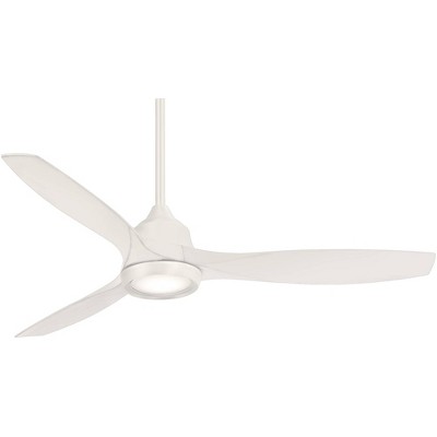 60" Minka Aire Modern Indoor Ceiling Fan with LED Light Remote Control Flat White Etched Glass for Living Room Kitchen Bedroom