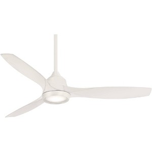 60" Minka Aire Modern Indoor Ceiling Fan with LED Light Remote Control Flat White Etched Glass for Living Room Kitchen Bedroom - 1 of 4