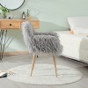 Maliang Faux Fur Upholstered Make Up Chair With Metal Leg - 3 of 4