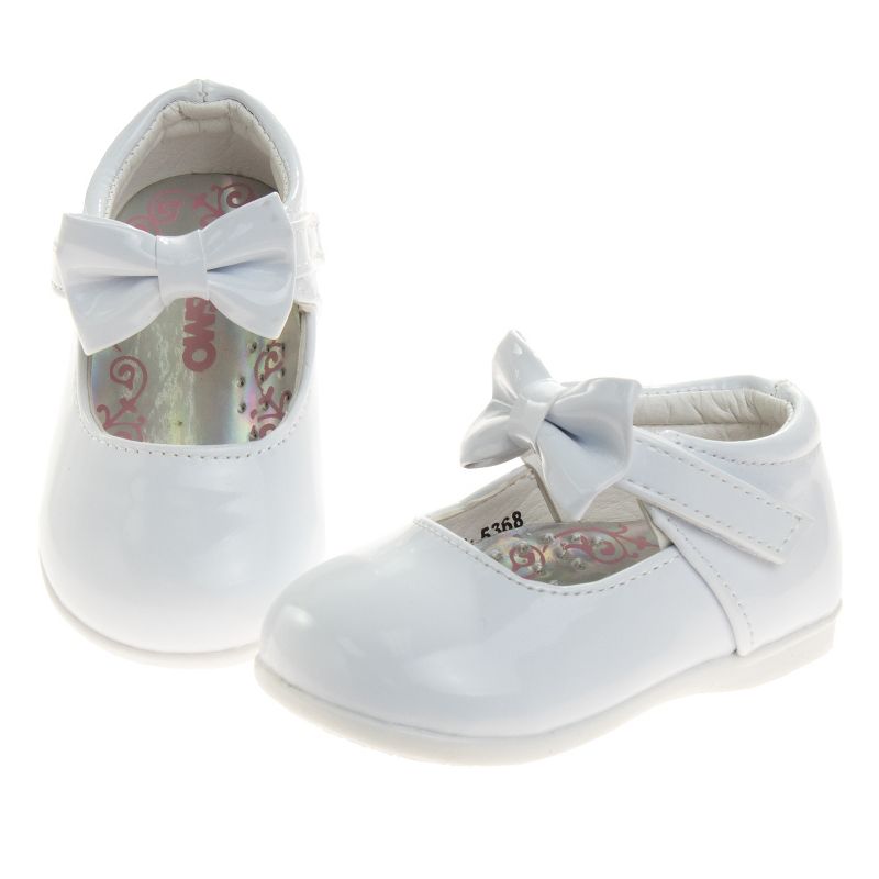 Josmo Baby Girls' Mary Jane Flats with Bow Detail: Non-Slip Sole Wedding Flower Girls' Shoes (Infants/Toddler Sizes), 3 of 7
