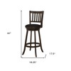 HomeRoots Set of Two 29" Black and Espresso Faux Leather and Solid Wood Bar Height Swivel Bar Chairs - 3 of 4