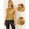 INSPIRE CHIC Women's Metallic Sleeveless Club Party Shiny Tank Top - 2 of 4