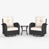 LayinSun Outdoor Patio Furniture Set, Black Rattan Wicker Sectional Swivel Rocker Chairs Sets - 2 of 4