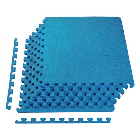 Balancefrom Fitness 24 Square Foot Interlocking Extra Thick 1/2 Inch High  Density Nonslip Exercise Mat Tiles With 6 24 X 24 Inch Pieces, Blue : Target