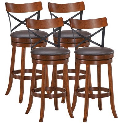 Costway Set Of 2 Swivel Bar Stools 30.5'' Pub Height Dining Bar Chairs  Cream : Target