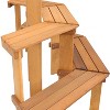 Sunnydaze Outdoor Meranti Wood with Teak Oil Finish 3-Tiered Flower Plant Stand - 36" - Brown - 4 of 4