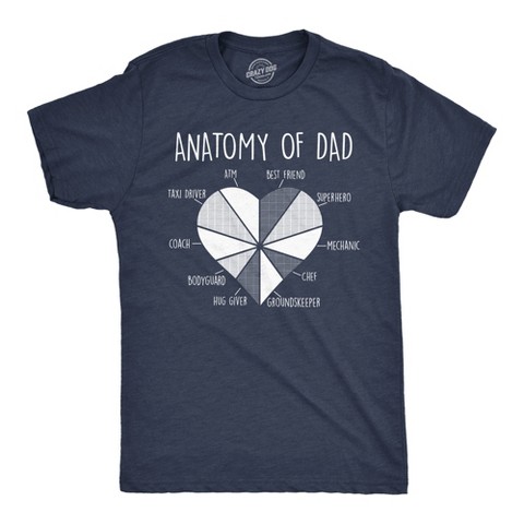Мужские футболки Crazy Dog T-Shirts, Inc. Mens Funny T Shirts Anatomy Of Dad Sarcastic Fathers Days Graphic Novelty Tee for Men - Crazy Dog Men's T Shirt Gift for Dad Navy L
