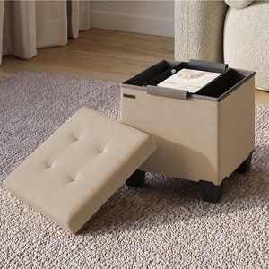 StorageBud Storage Ottoman for Bedroom End of Bed, Velvet Storage Bench, Large Storage Ottoman Bench, Entryway Bench with Storage - 1 of 4