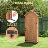 Garden Storage Shed, Waterproof Tool Shed w/4 Shelves Lockable Doors, Outdoor Wood Storage Cabinet for Patios, Backyards, Balconies - 4 of 4