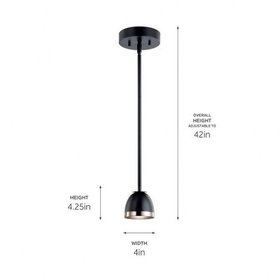 Baland Black Mini LED Pendant with Frosted Acrylic Bowl