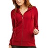 Sofra Women's Cotton Comfort Zip Up Hoodie Jersey Sweater - 3 of 4
