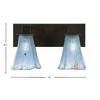 Toltec Lighting Apollo 2 - Light Vanity in  Dark Granite with 5.5" Fluted Teal Crystal  Shade - 2 of 2