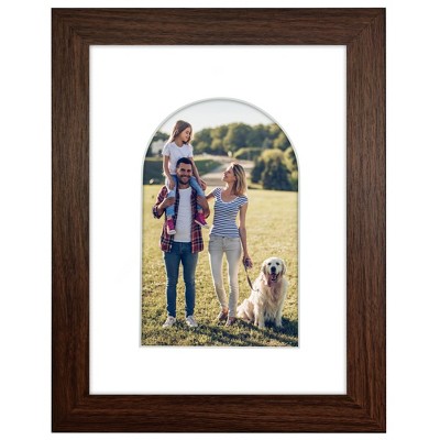 Americanflat 6" x 8" Picture Frame with Mat - Arch, Oval & Wavy Designs - Stylish Decor for Living Rooms, Dorms, Offices & More
