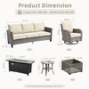 XIZZI Patio Furniture Sets for Outdoor Relaxation, Comfy 3.5-Inch Cushions & 360° Swivel Action for Extra Comfort, 9 Pcs/Set - Fire Pit Table, Beige - 3 of 4
