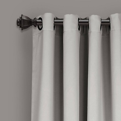 Light Gray Extra Long Insulated Blackout Grommet Curtains