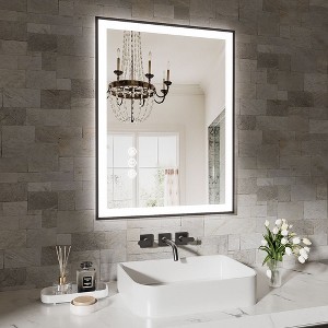 Sapphtopaz Frameless Bathroom Mirror, Rectangle Smart Vanity Mirror Decorative Wall Mirrors for Bathroom, Over Sink, Bedroom - 1 of 4
