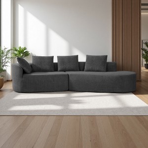 116" Modern Curved Sectional Sofa with Chaise Lounge & Compressed Sponge - 1 of 4