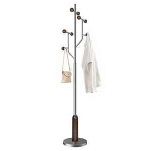 Bekrvio Freestanding Coat Rack with 8 Hooks, Tree Branch Design – Heavy Duty Metal Clothes Hanger Stand w/ Disc Base, Holds 250lb for Entryway,Bedroom - 1 of 4