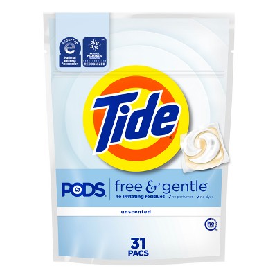 Tide Pods HE Compatible Laundry Detergent Pacs - Free & Gentle