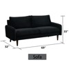Velvet Sofa Mid-Century Modern Couch with Wooden Legs for Living Room - 3 of 4