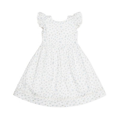 Hope & Henry Girls' Flutter Sleeve Cross Back Dress, Toddler, 4