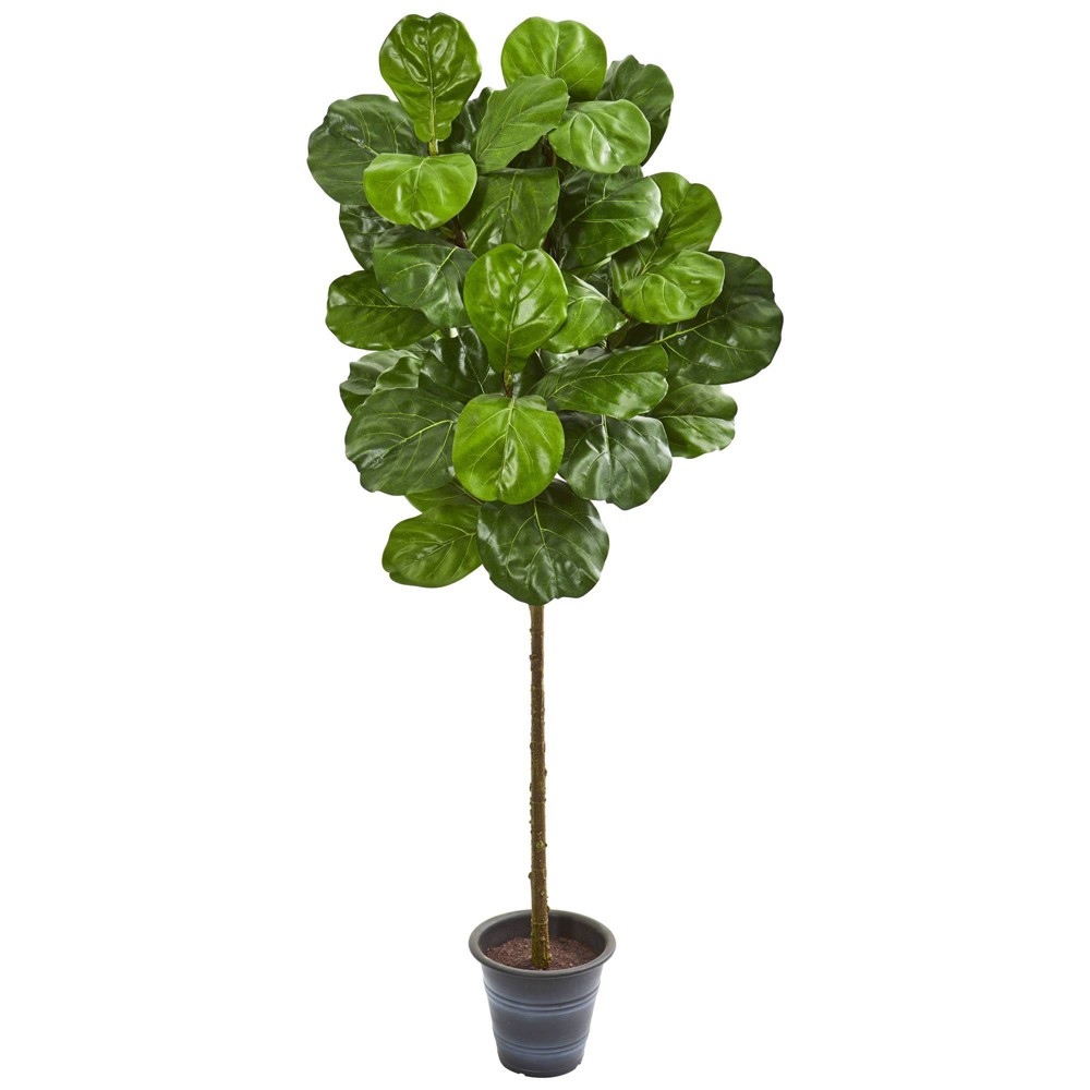 Photos - Garden & Outdoor Decoration 60" Artificial Fiddle Leaf Tree with Decorative Planter - Nearly Natural