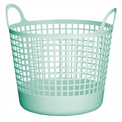  Like-It SCB-1 Midcentury Modern Scandinavian Style Round Durable Plastic Storage Basket for Storage and Organization, Mint Blue 