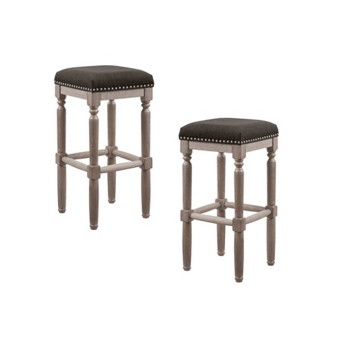 Set Of 2 Wells Barstools Gray Target, How Much Space For 4 Bar Stools