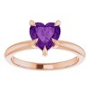 Pompeii3 7mm Amethyst Women's Heart Ring in 14k Gold 7mm Tall - 4 of 4