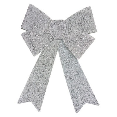 Northlight Tinsel 4-Loop Bow Christmas Decoration - 17" - Silver