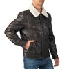 Alpine Swiss Aaron Mens Fitted Trucker Jacket Faux Fur Collar Vegan Leather Warm Casual Coat - 4 of 4