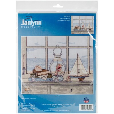 Janlynn Counted Cross Stitch Kit 14"X11"-Sea Breeze Vista (14 Count)