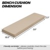 Crestlive Products Outdoor Bench Cushion with Ties Water Resistant Fabric Durable Thicken Memory Foam for Loveseat Couch Porch Swing - 2 of 4
