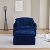 Convertible Compressed Sofa Chair with Ottoman, Modern Corduroy Fabric Armchair for Small Spaces, Living Room, Dorm, or Apartment - 2 of 4
