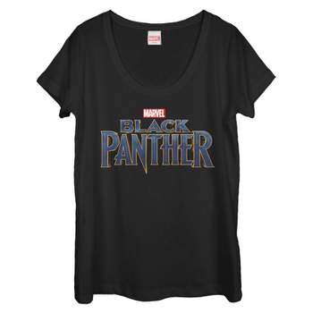 Women's Marvel Black Panther 2018 Text Logo Scoop Neck