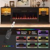 Bestier 70" Fluted Glossy Fireplace TV Stand with 36" Fireplace & LED Light Modern Entertainment Center with Cabinets - 4 of 4