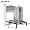 NicBex Full Size Murphy Bed Wooden Frame Murphy Bed Cabinet Wall Bed with Lockers and Wardrobes for Living Room, White - 2 of 4