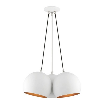 Livex Lighting Piedmont 3 - Light Pendant in  White/Brushed Nickel