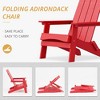 Folding Adirondack Chair, HDPS Poly Chair, Weather Resistant, Outdoor HIPS Adirondack Fire Pit Chair for Patio, Pool, Garden, Backyard - 2 of 4