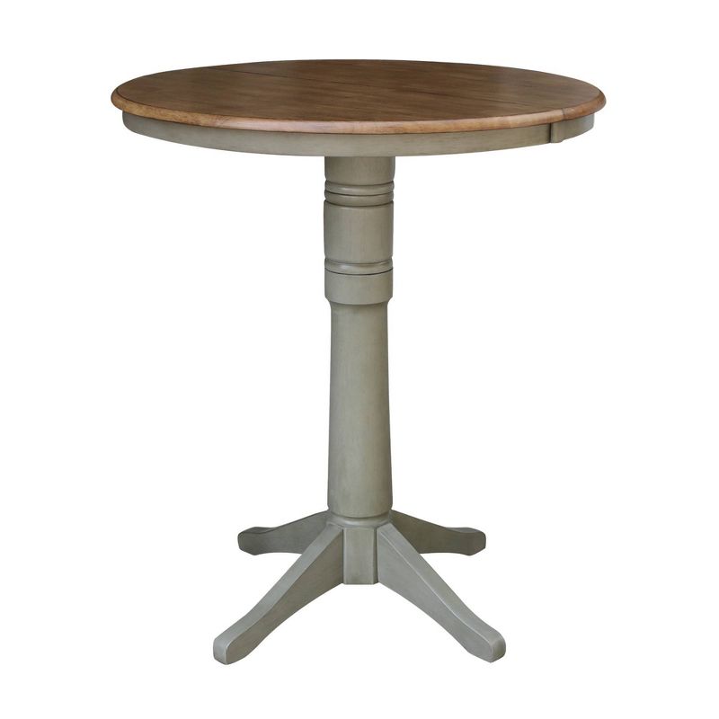 36" Magnolia Round Top Bar Height Dining Table with 12" Leaf - International Concepts, 1 of 10