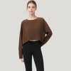 Anna-Kaci Active Women's Cropped Long Sleeve Active Top with Relaxed Fit and Crew Neck Design - 2 of 4