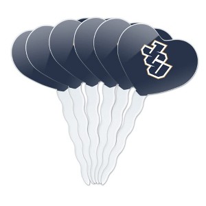 John Carroll University Primary Logo Heart Love Cupcake Picks Toppers Decoration Set of 6 - 1 of 4