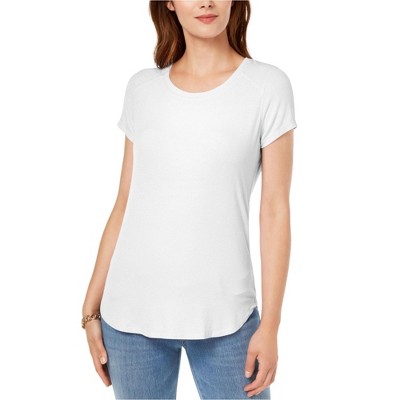 I.N.C International Concepts Womens Bloom Basic T-Shirt, White, Small