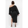 Women's Plus Size Alysia Tie Front Midi Dress - black | CITY CHIC - 3 of 4