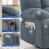 Massage Swivel Recliner Chair w/ Vibration Massage & Lumbar Heating, 350LBS Oversized Rocker Recliner Single Sofa with Side Pocket & USB Charge Port - 3 of 4