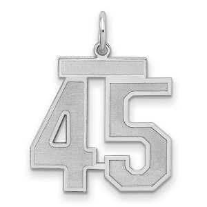 Black Bow Jewelry Sterling Silver, Jersey Collection, Medium Number 45 Pendant - 1 of 3