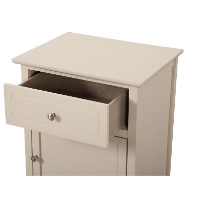 Lzzy Beige Solid & Manufactured Wood 1-Drawer Nightstand
